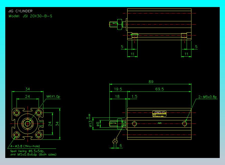 气立可CHELIC气缸油缸2D-JSI20x30-B-S