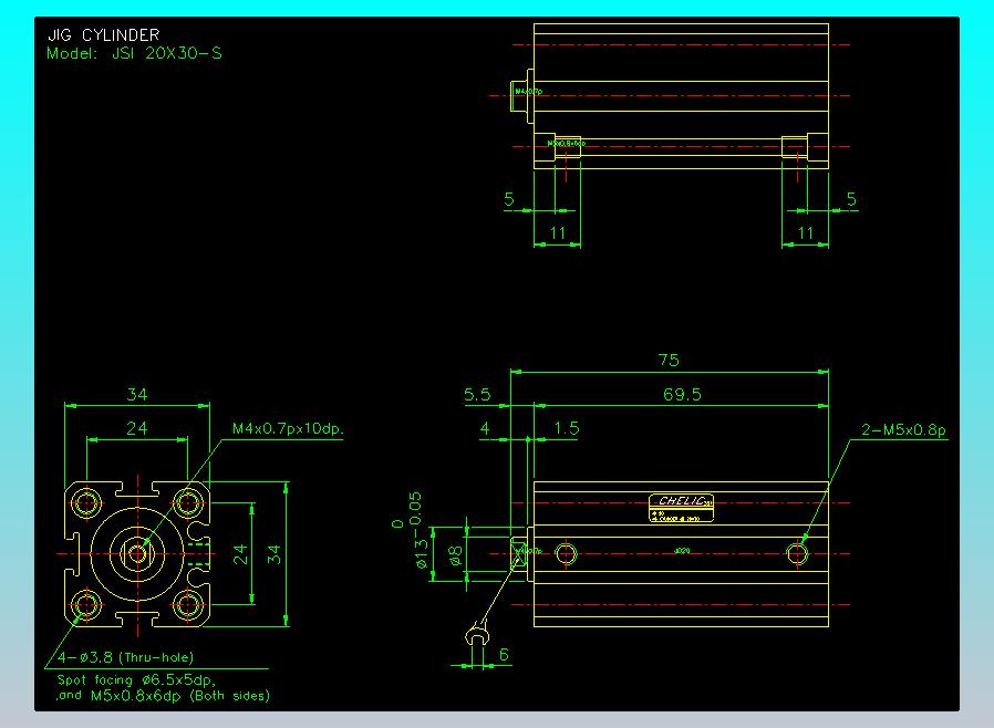 气立可CHELIC气缸油缸2D-JSI20x30-S