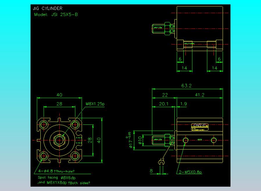 气立可CHELIC气缸油缸2D-JSI25x5-B