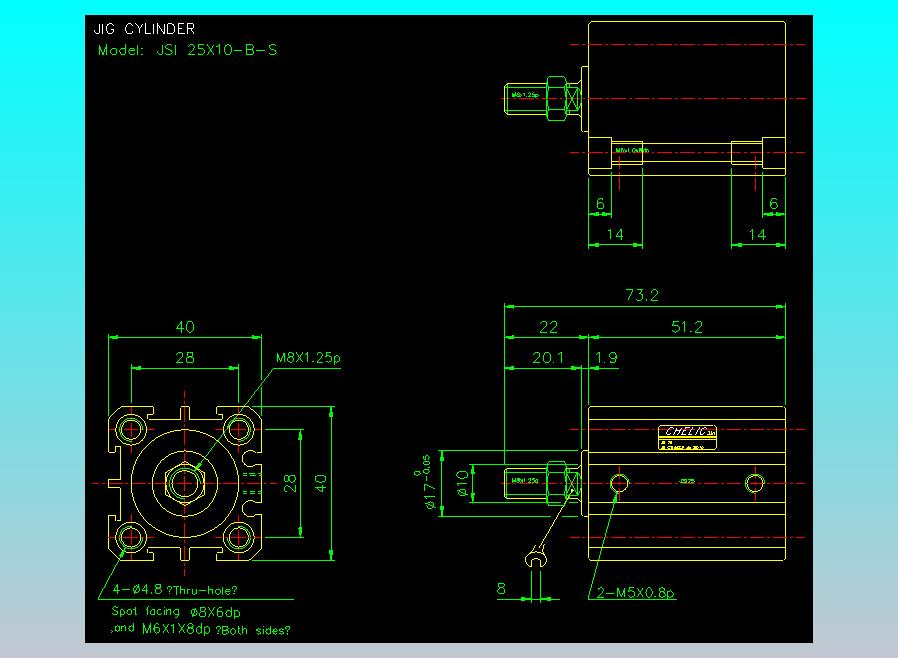 气立可CHELIC气缸油缸2D-JSI25x10-B-S