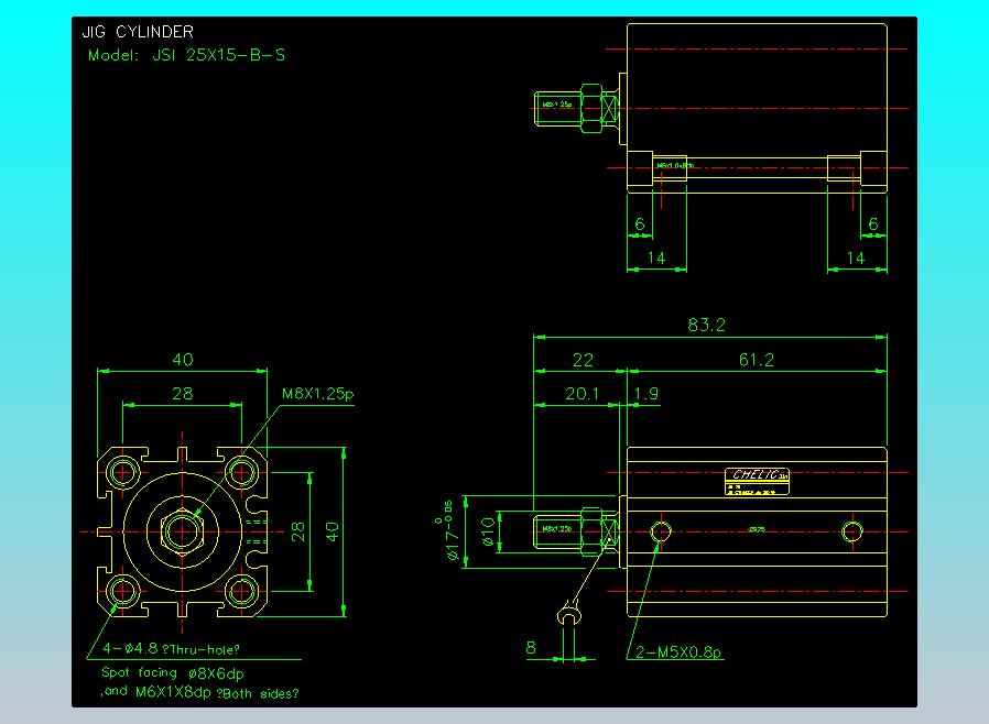 气立可CHELIC气缸油缸2D-JSI25x15-B-S
