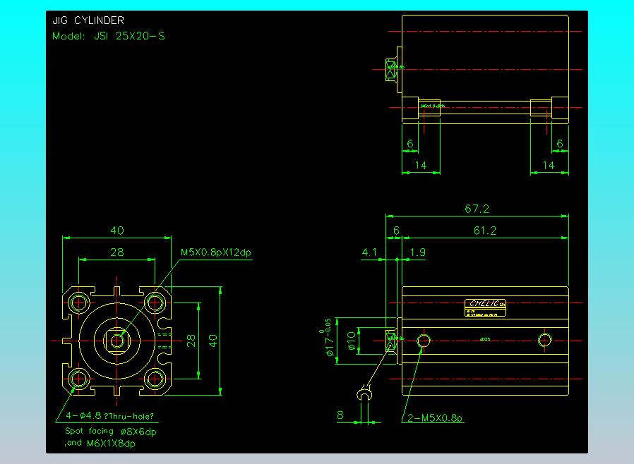 气立可CHELIC气缸油缸2D-JSI25x20-S