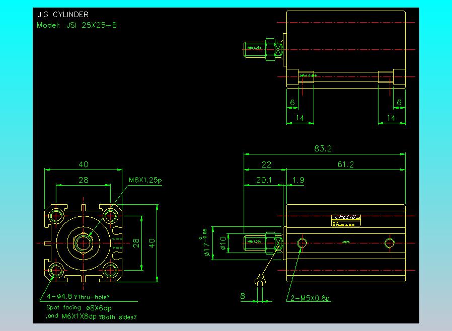 气立可CHELIC气缸油缸2D-JSI25x25-B