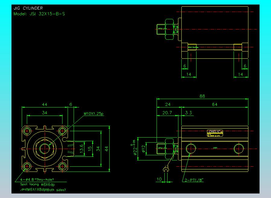 气立可CHELIC气缸油缸2D-JSI32x15-B-S