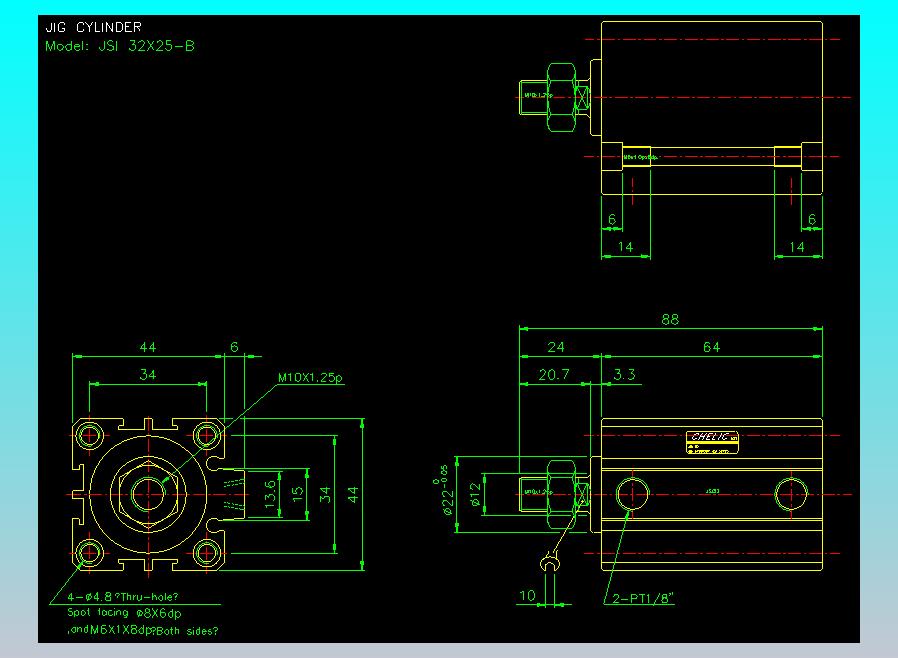 气立可CHELIC气缸油缸2D-JSI32x25-B