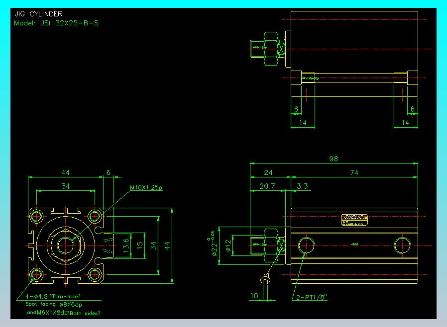 气立可CHELIC气缸油缸2D-JSI32x25-B-S