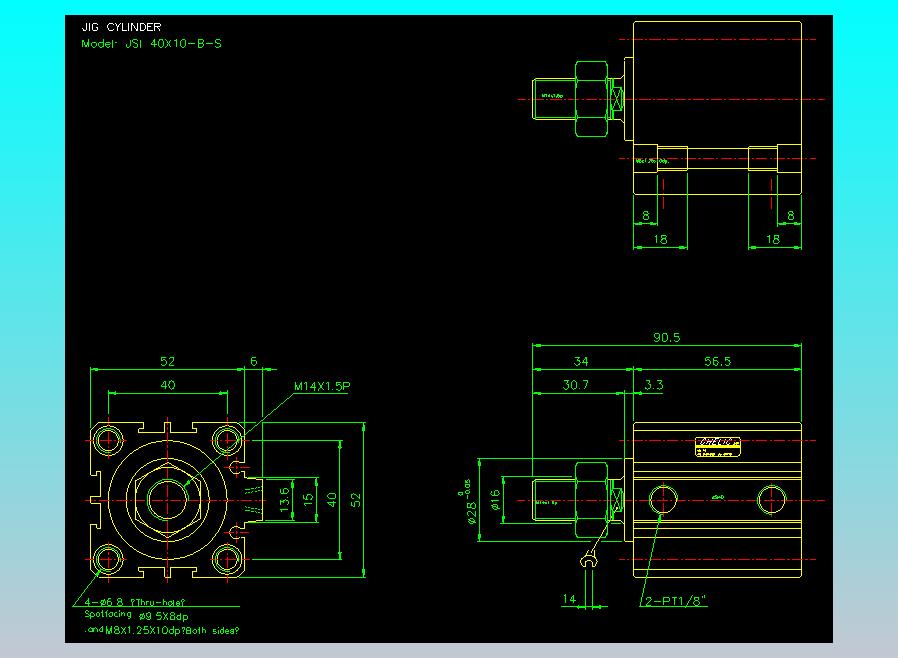 气立可CHELIC气缸油缸2D-JSI40x10-B-S