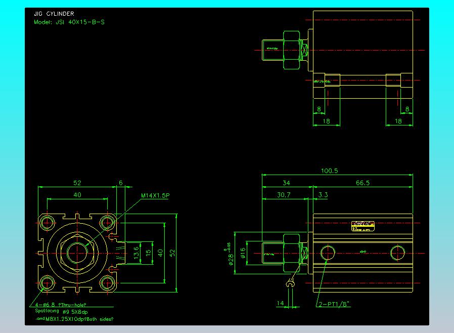 气立可CHELIC气缸油缸2D-JSI40x15-B-S