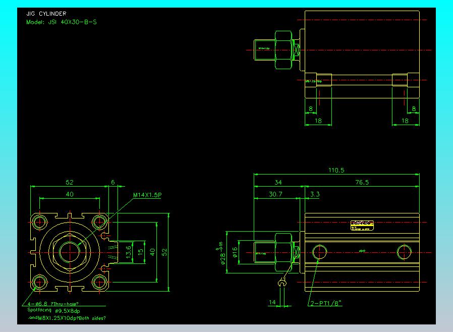 气立可CHELIC气缸油缸2D-JSI40x30-B-S