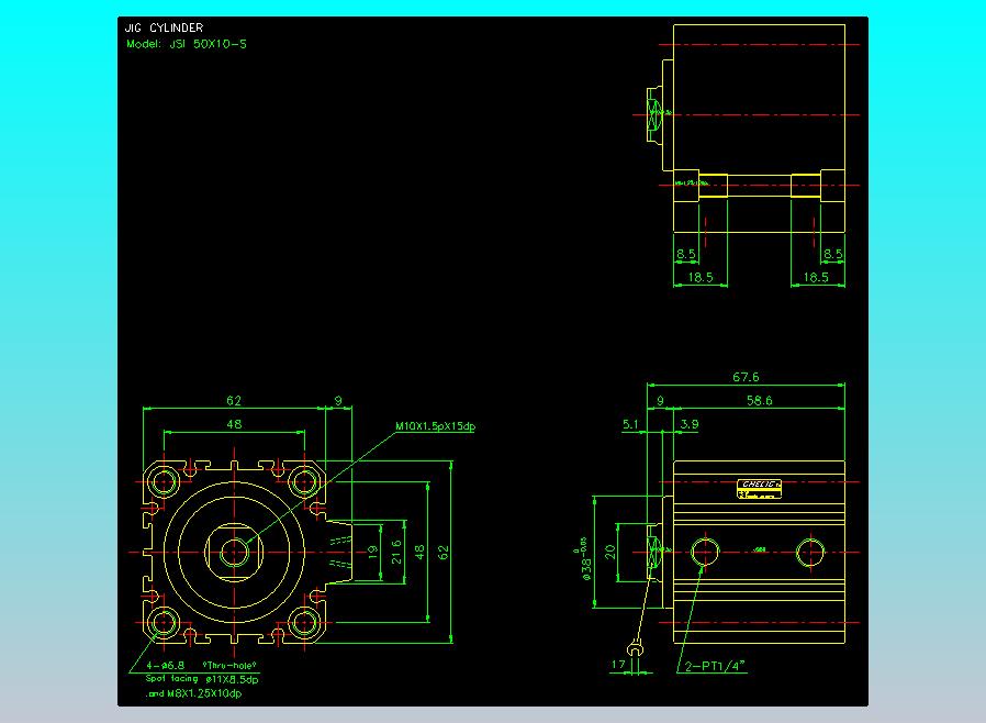 气立可CHELIC气缸油缸2D-JSI50x10-S