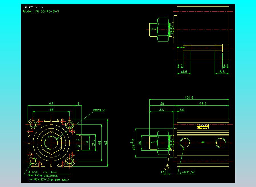 气立可CHELIC气缸油缸2D-JSI50x15-B-S