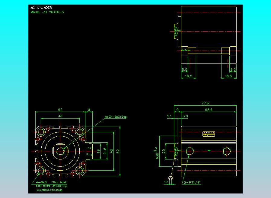 气立可CHELIC气缸油缸2D-JSI50x20-S