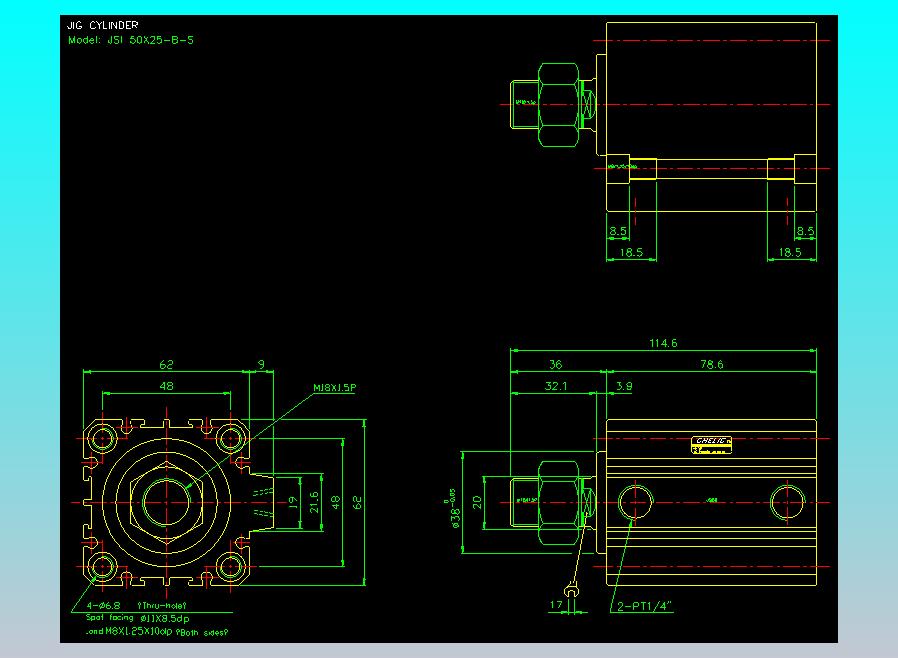 气立可CHELIC气缸油缸2D-JSI50x25-B-S