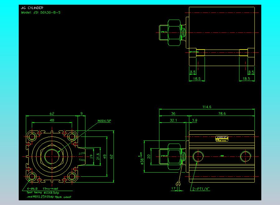 气立可CHELIC气缸油缸2D-JSI50x30-B-S
