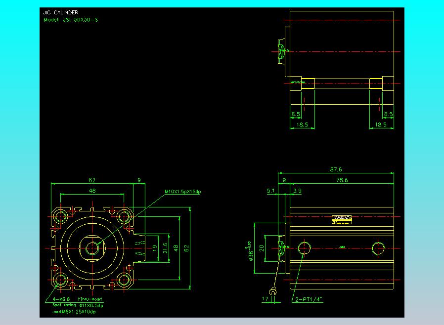 气立可CHELIC气缸油缸2D-JSI50x30-S