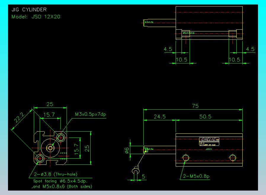 气立可CHELIC气缸油缸2D-JSO12x20