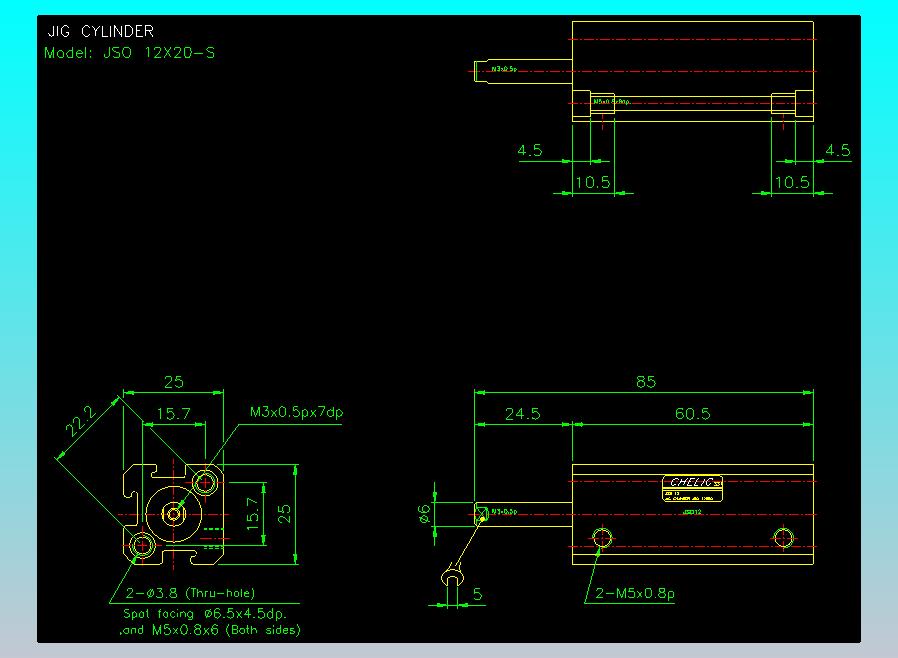 气立可CHELIC气缸油缸2D-JSO12x20-S