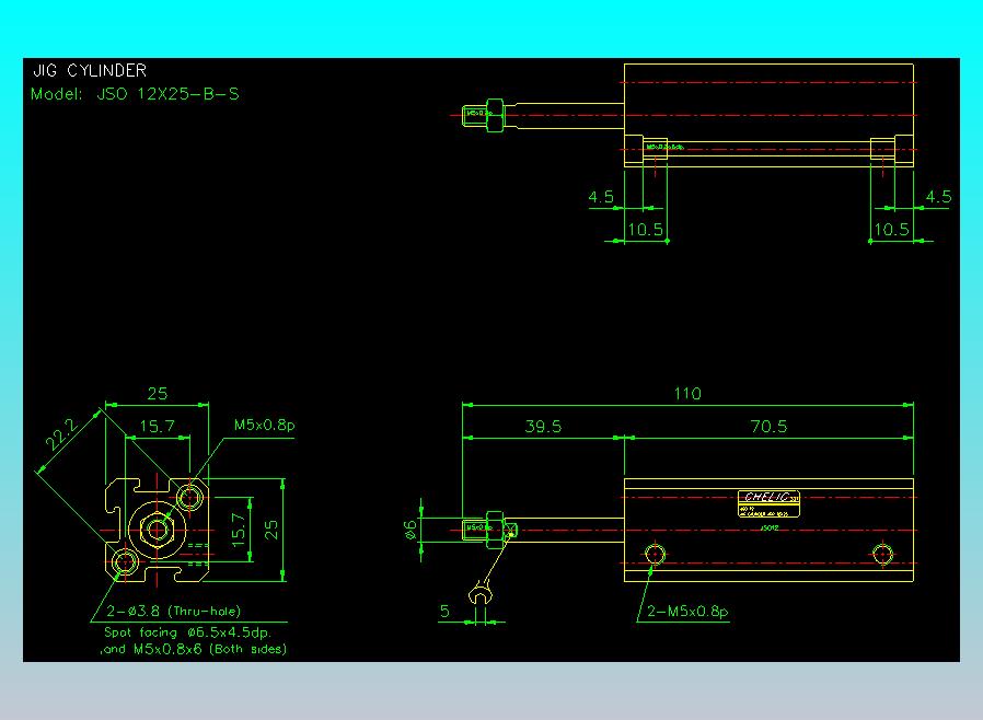 气立可CHELIC气缸油缸2D-JSO12x25-B-S