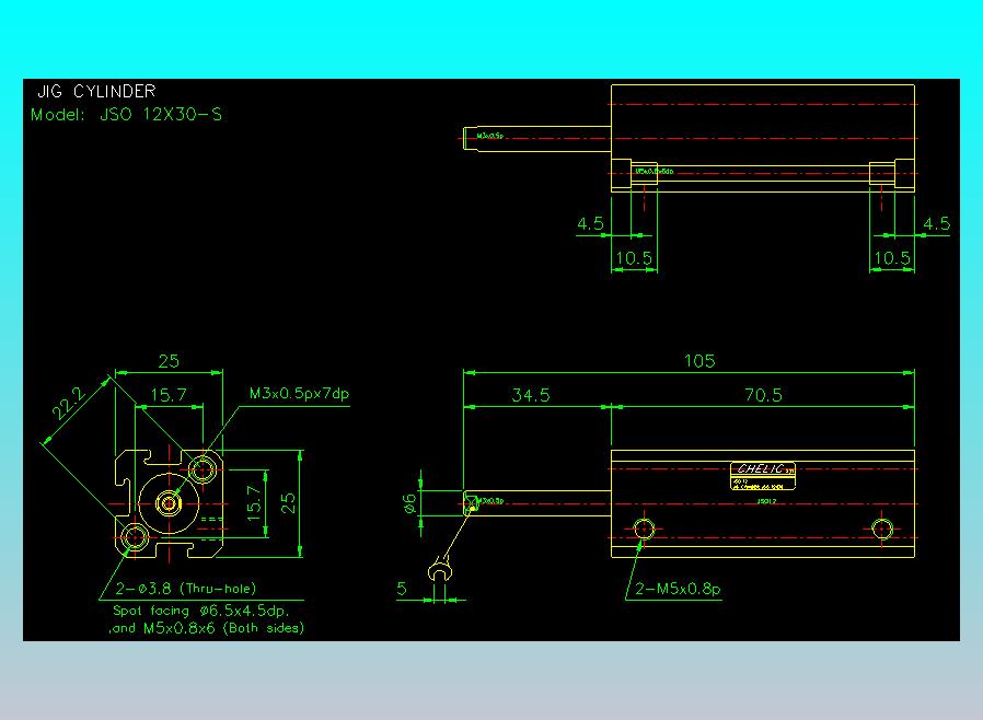 气立可CHELIC气缸油缸2D-JSO12x30-S