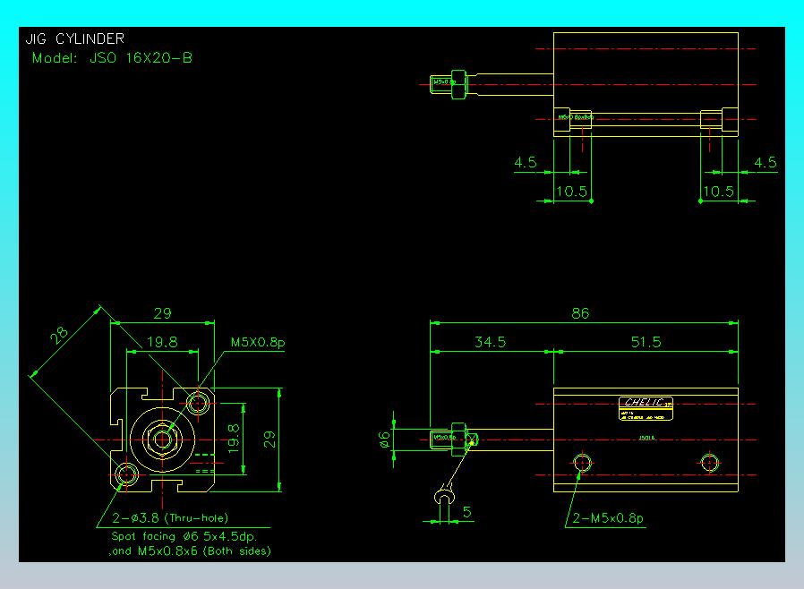 气立可CHELIC气缸油缸2D-JSO16x20-B