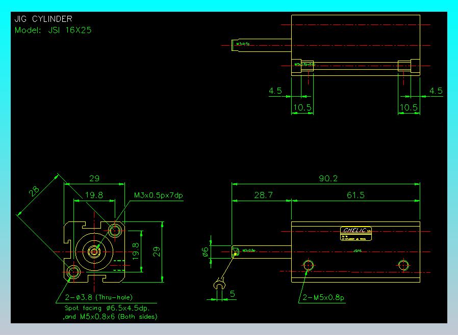 气立可CHELIC气缸油缸2D-JSO16x25