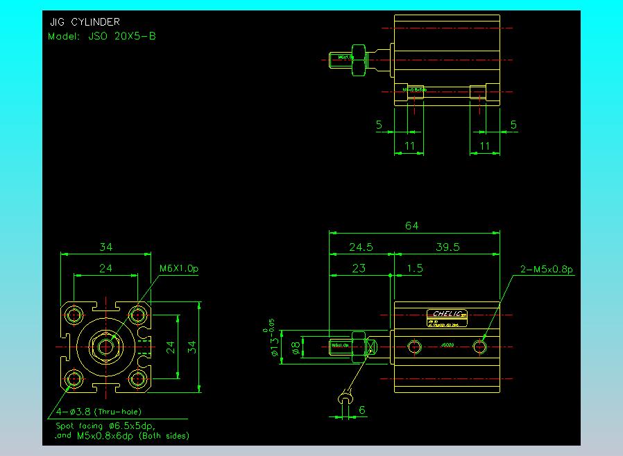 气立可CHELIC气缸油缸2D-JSO20x5-B