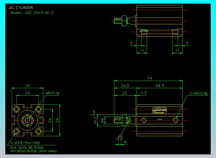 气立可CHELIC气缸油缸2D-JSO20x5-B-S
