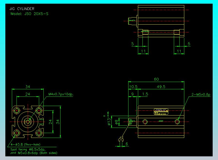 气立可CHELIC气缸油缸2D-JSO20x5-S