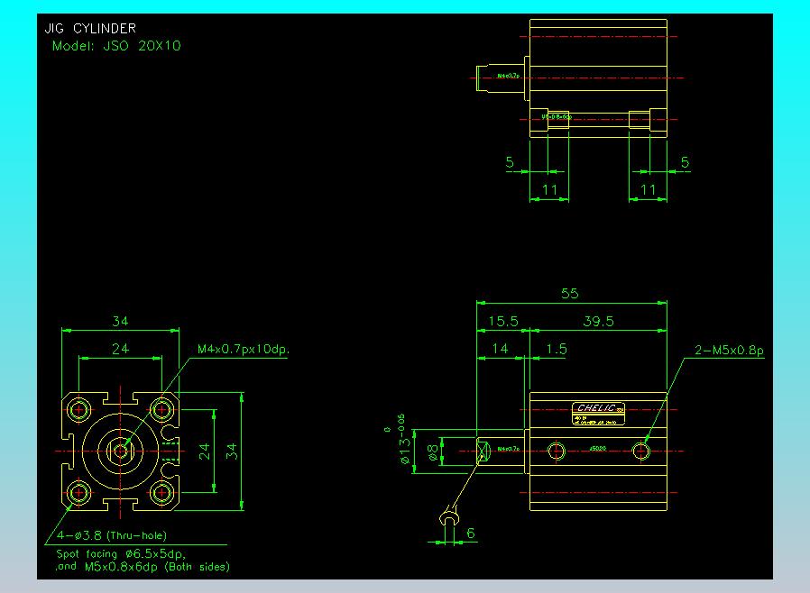 气立可CHELIC气缸油缸2D-JSO20x10