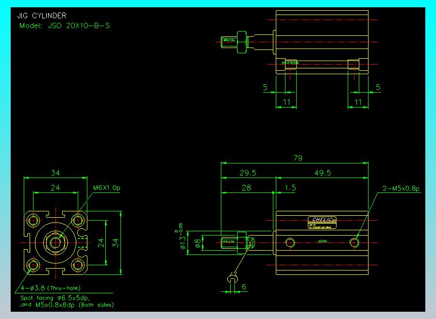 气立可CHELIC气缸油缸2D-JSO20x10-B-S