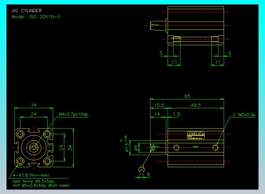 气立可CHELIC气缸油缸2D-JSO20x10-S