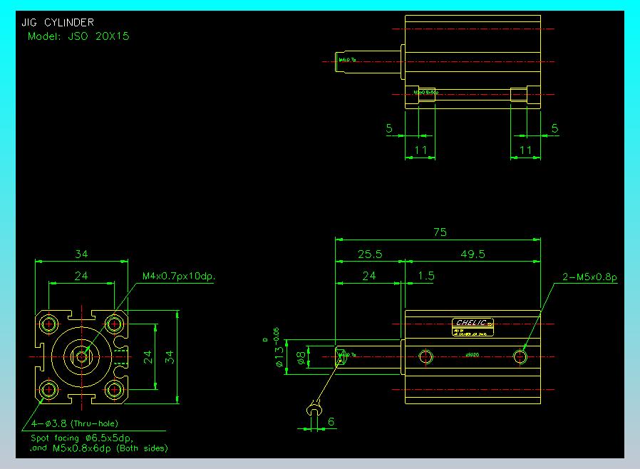 气立可CHELIC气缸油缸2D-JSO20x15