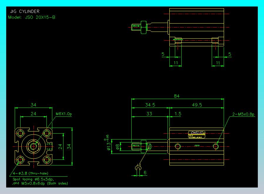 气立可CHELIC气缸油缸2D-JSO20x15-B
