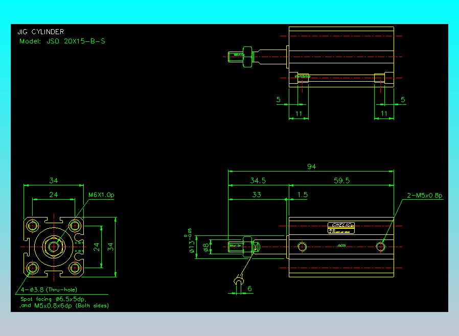 气立可CHELIC气缸油缸2D-JSO20x15-B-S