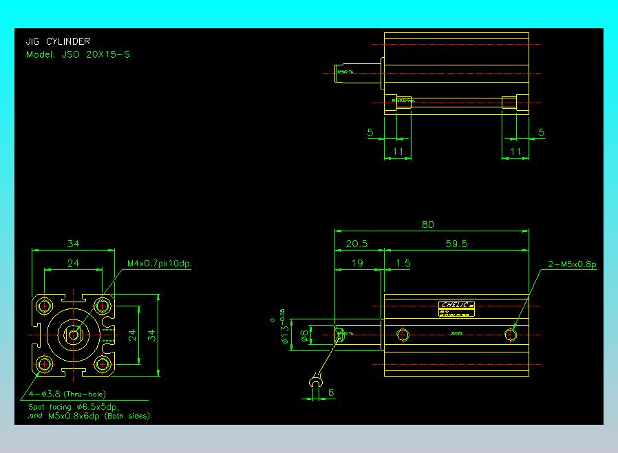气立可CHELIC气缸油缸2D-JSO20x15-S