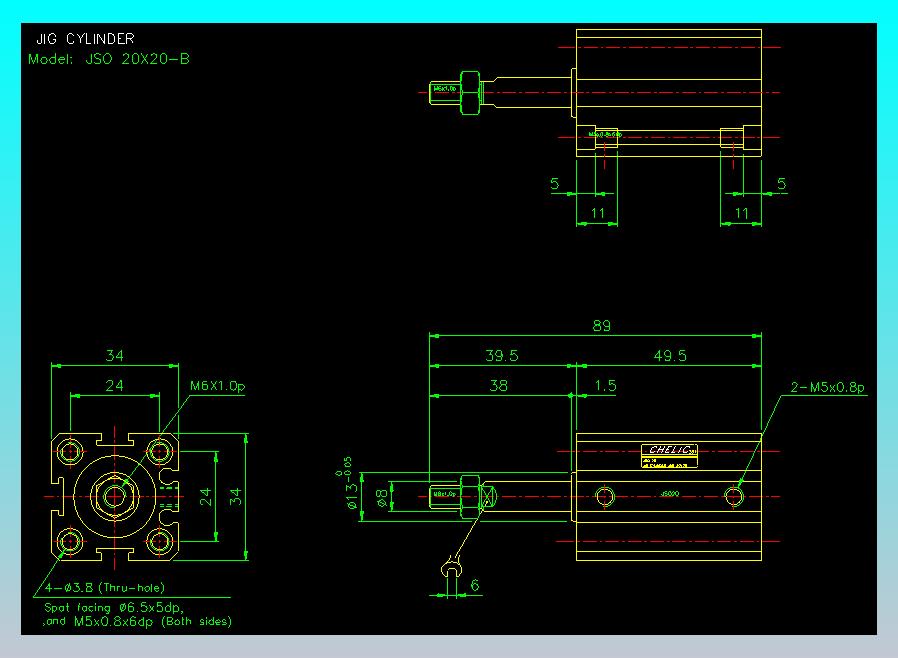 气立可CHELIC气缸油缸2D-JSO20x20-B