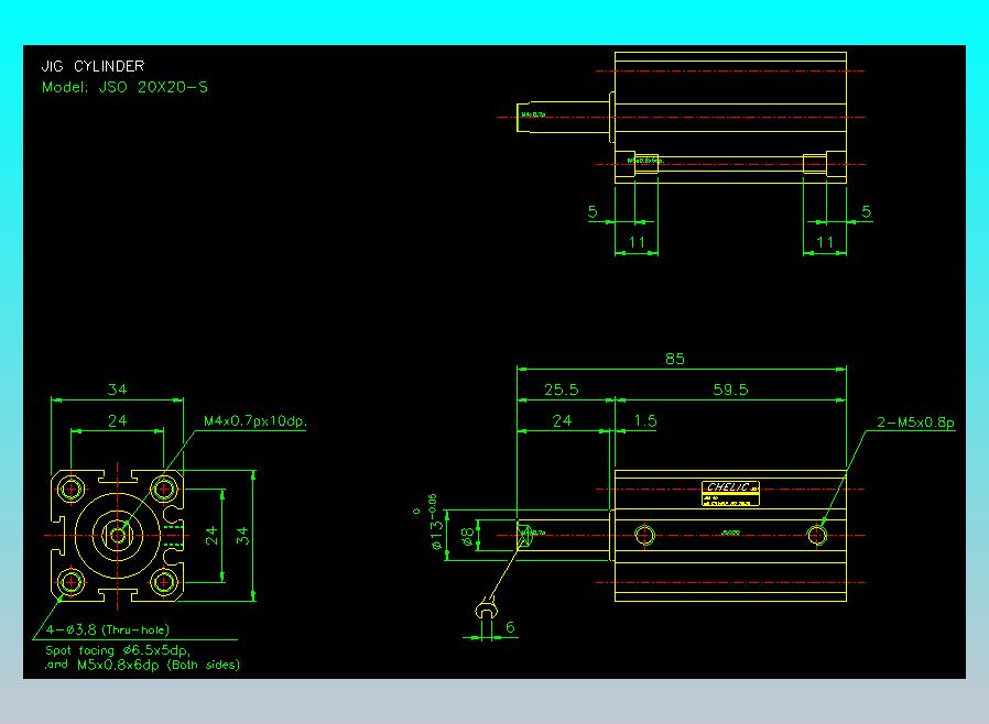 气立可CHELIC气缸油缸2D-JSO20x20-S