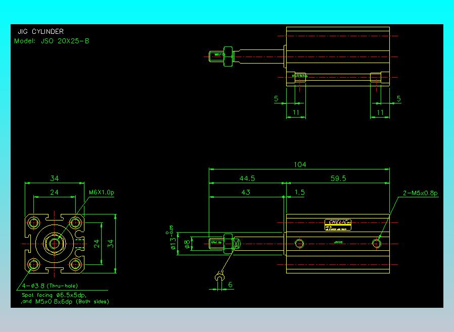 气立可CHELIC气缸油缸2D-JSO20x25-B