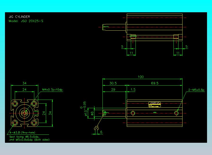 气立可CHELIC气缸油缸2D-JSO20x25-S