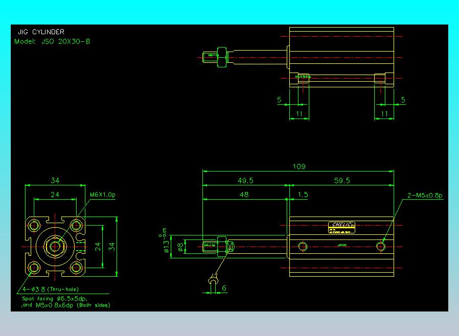 气立可CHELIC气缸油缸2D-JSO20x30-B