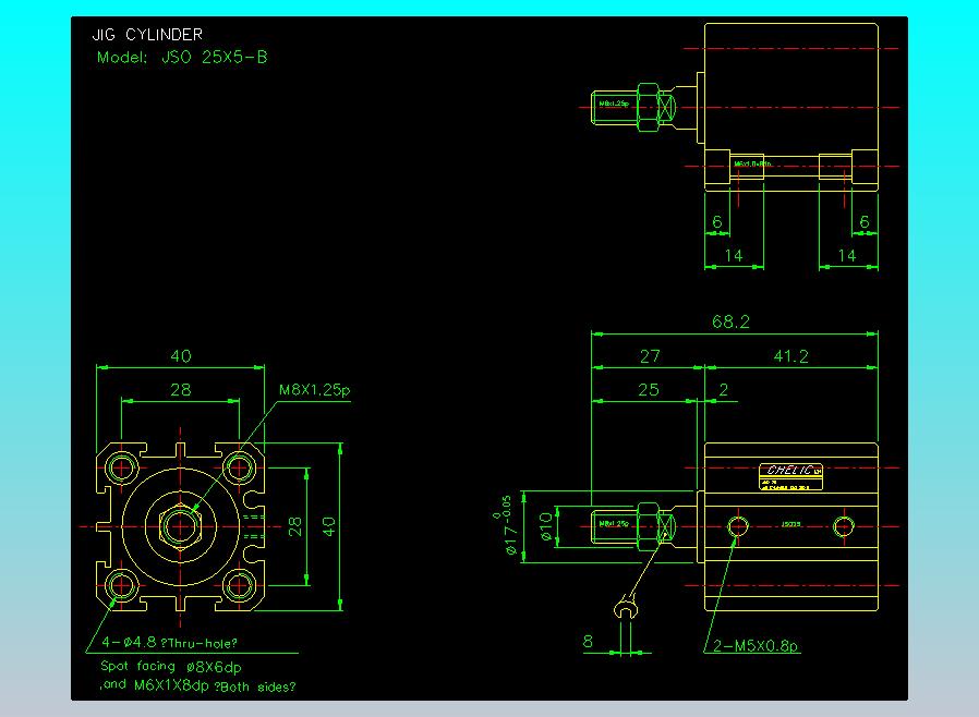 气立可CHELIC气缸油缸2D-JSO25x5-B