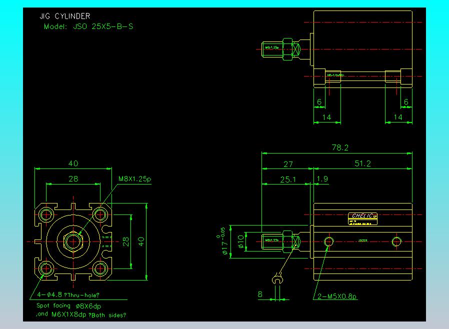 气立可CHELIC气缸油缸2D-JSO25x5-B-S