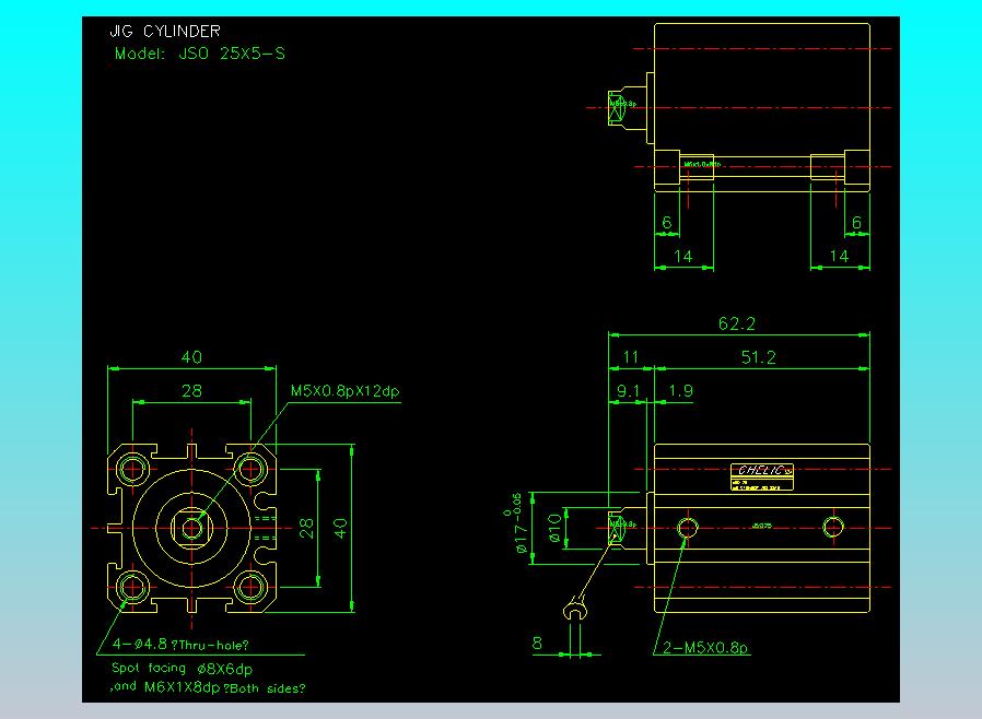 气立可CHELIC气缸油缸2D-JSO25x5-S