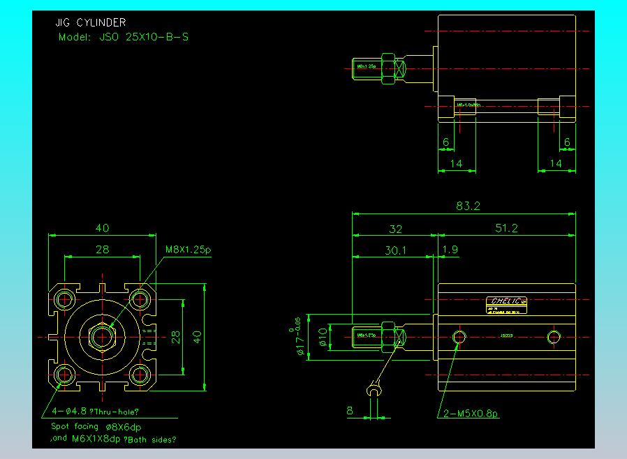 气立可CHELIC气缸油缸2D-JSO25x10-B-S