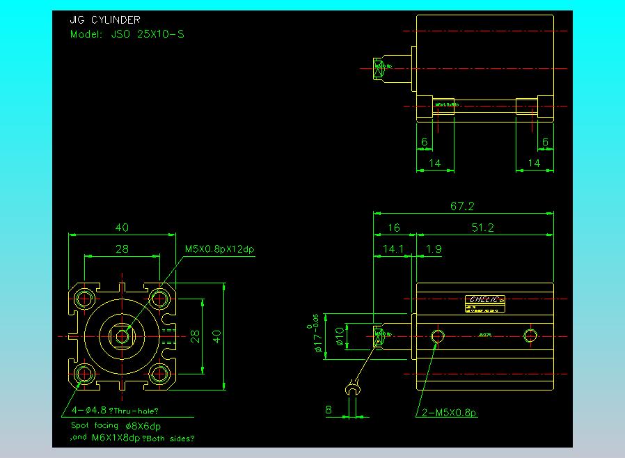 气立可CHELIC气缸油缸2D-JSO25x10-S