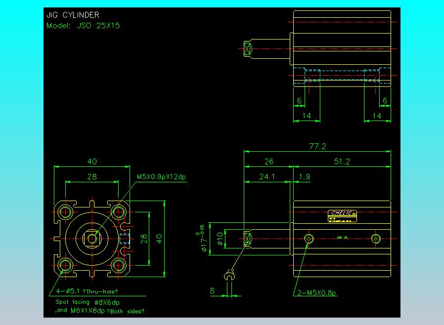 气立可CHELIC气缸油缸2D-JSO25x15