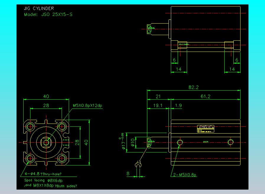 气立可CHELIC气缸油缸2D-JSO25x15-S