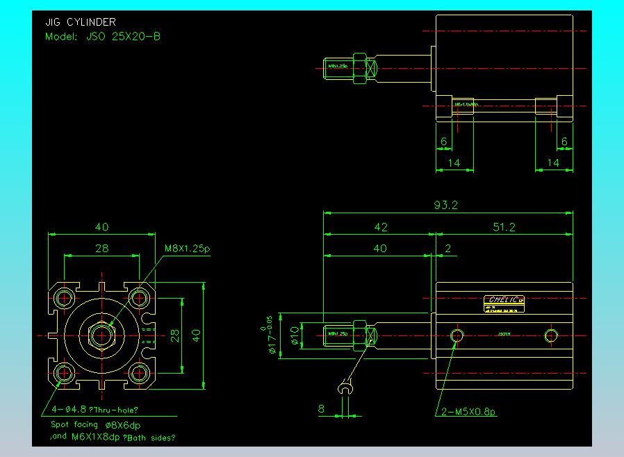 气立可CHELIC气缸油缸2D-JSO25x20-B