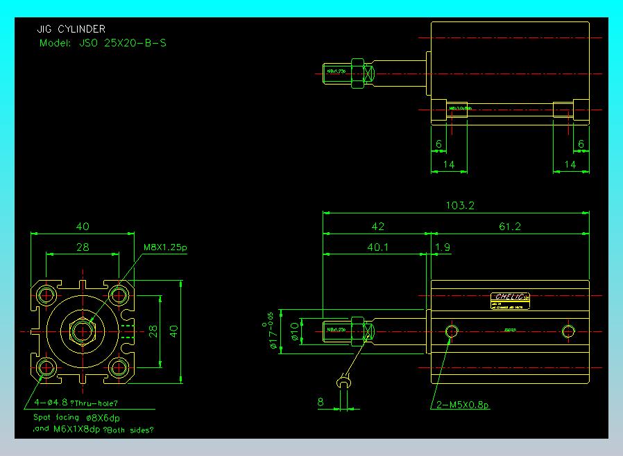 气立可CHELIC气缸油缸2D-JSO25x20-B-S