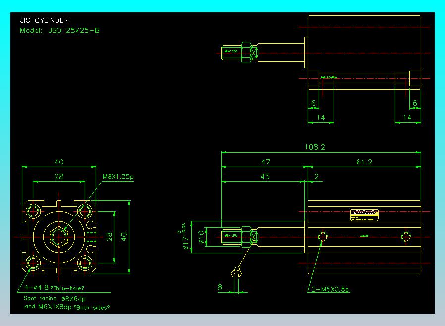 气立可CHELIC气缸油缸2D-JSO25x25-B